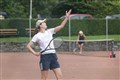 Anna Green throws the classic shape for a good serve.