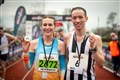 Half Marathon winners...Mhairi Maclennan and John Bell. ..Picture: Callum Mackay..