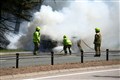 Fire crews put out the flames.