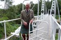 Getting into lycra is the hard bit, Charles jokes with cyclists on village visit