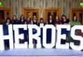 Muirtown Primary getting a photo with the Heroes letters. Picture: James Mackenzie.