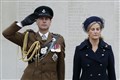 Edward and Sophie lay wreaths for Armistice Day at national arboretum