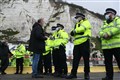 Man arrested as stranded lorry drivers clash with police