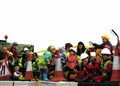 The Nethy Toddlers Group on the winning Bob the Builder float