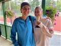WINNING LADIES: Sarah Williamson and Eve Wilkinson.