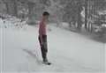 WATCH: Kingussie teen throws himself into having fun in the snow