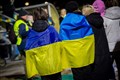 Two Ukraine flags. Picture: Callum Mackay..