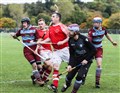 Inverness and Strathglass in action at Bught Park , Inverness during the Mòd Shinty Cup match, Inverness won on penalties - The Royal National Mòd 2021 Inverness, Scotland, 9/10/21