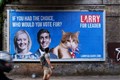 Twitter users delighted to see billboards announcing Larry the cat’s bid for PM
