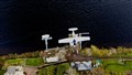 A bird's eye view of the flying boat after it had been brought to shore.