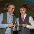 New boss Orsten Gardner with young player of the year Charlie Ferguson. Pic: Aidan Woods