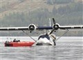 Sea plane lifted out of water at Temple Pier Loch Ness...Picture: Gary Anthony..