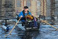 Major Mick rows down canal to mark 50th anniversary with ceremonial sword