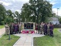 Indian army cadets and their hosts gathered at the Force K6 monument.