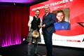 Chris Aitken (left) won the Secondary Teacher Award presented by Kevin Urquhart of Barratt Homes. Picture: James Mackenzie.