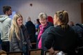 Having a catch-up at the wedding fair. Picture: Callum Mackay.