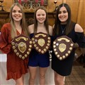 Rhona McIntyre, Grace Fraser (for Roma Fraser) and Eilidh Ross. Pic; Fiona Young
