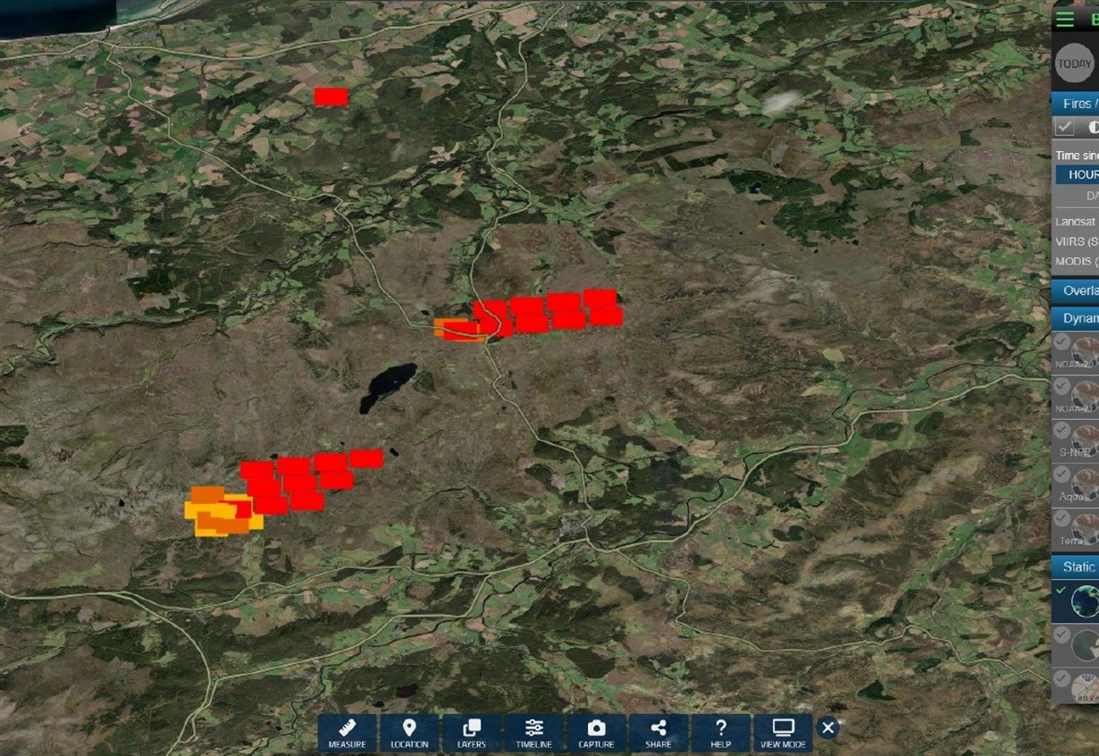 See the scope of wildfire action in Highland and Moray