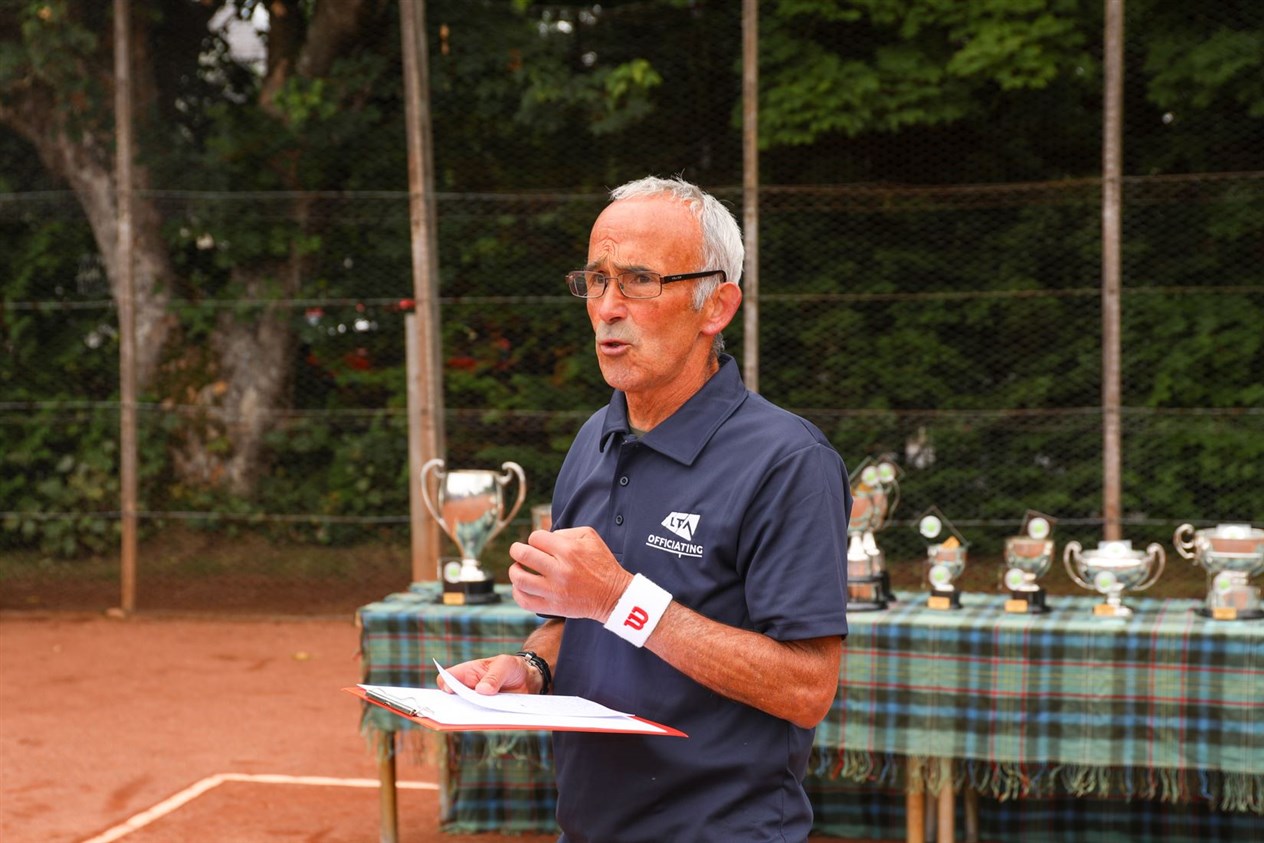 Alan Russell at the trophy presentation praised the magic of the Grantown open after the tournament concluded on time. All photos by Aidan Woods.