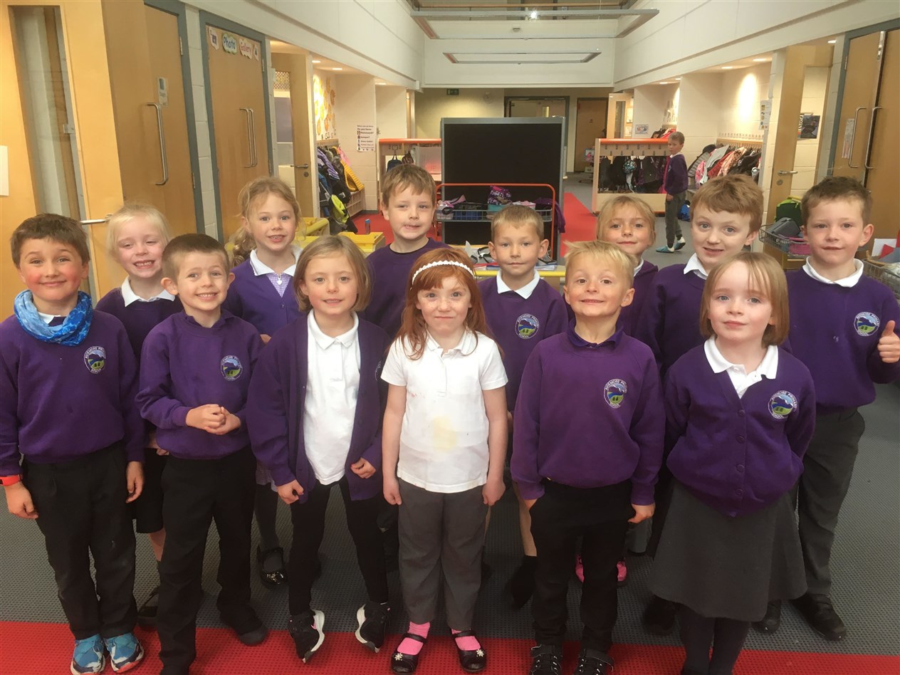 Some of the younger pupils who swam the water in aid of Kansanka School.