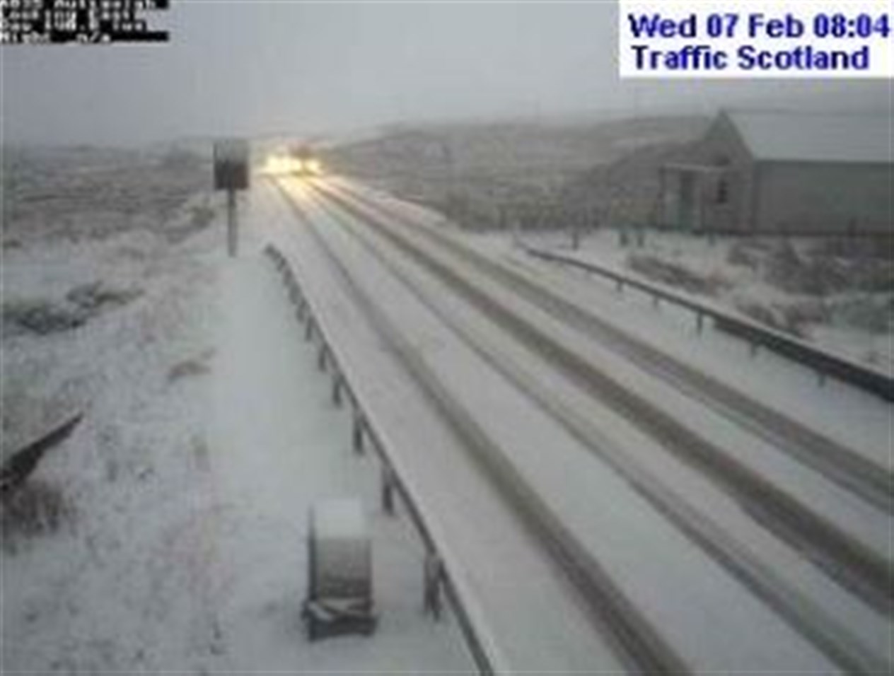 Snowy scenes on the A835 at Aultguish. Picture: Traffic Scotland.