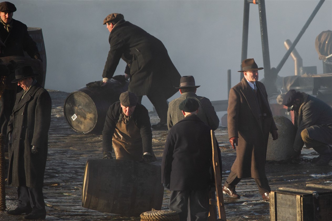Filming took place on the Portsoy harbour pier on the Friday afternoon.Picture: Daniel Forsyth