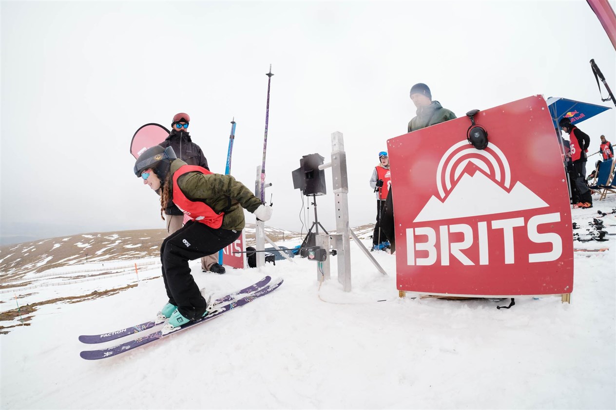 Flying out of the starting gate in the freeski banked slalom champs. Picture: Neil MacGrain.