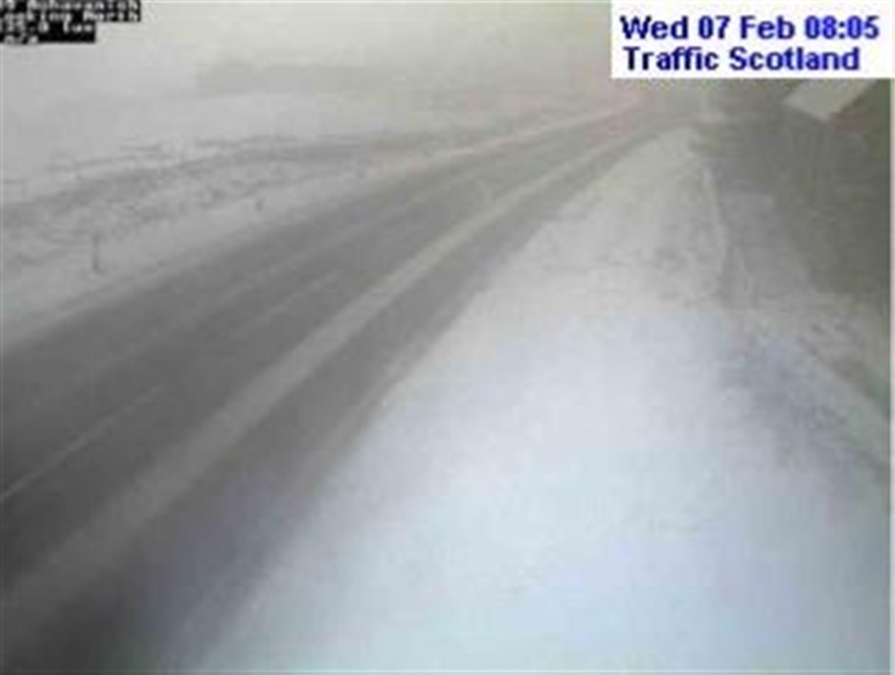 The A9 at Achavanich earlier this morning. Picture: Traffic Scotland.