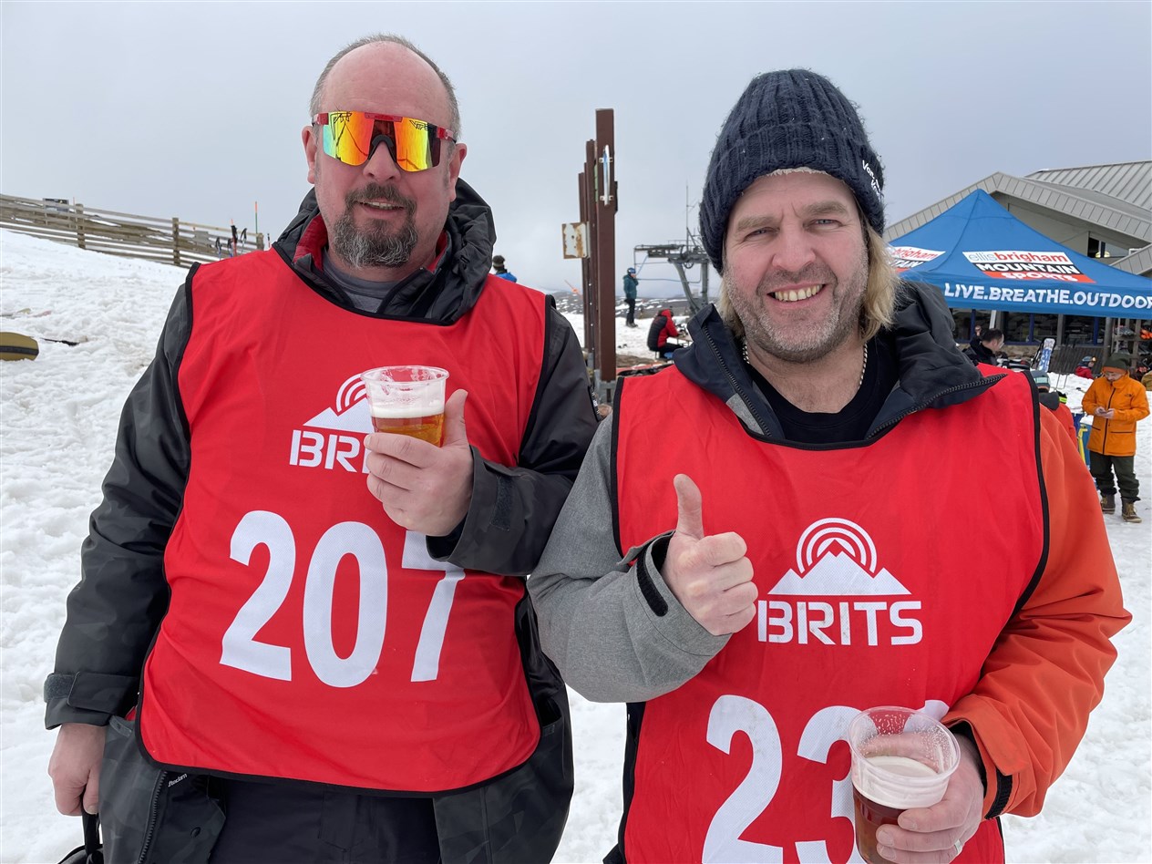 Andrew Norris and Paul Ferguson enjoy a beer at The BRITS.