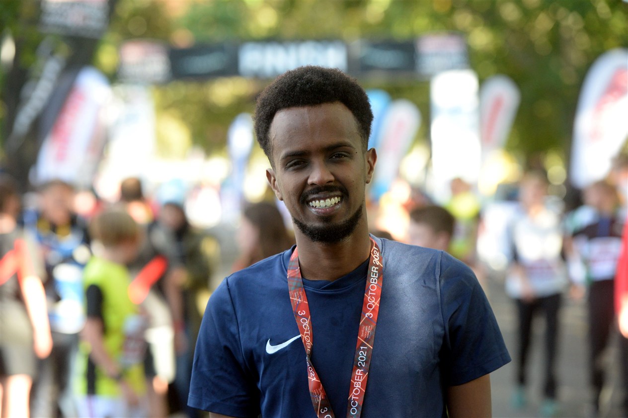 Mohamed Warsame, happy to be a part of the race. Picture: James Mackenzie.