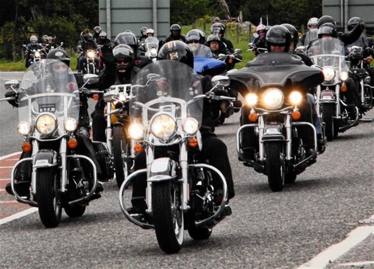 There were hundreds of Harleys on the A95