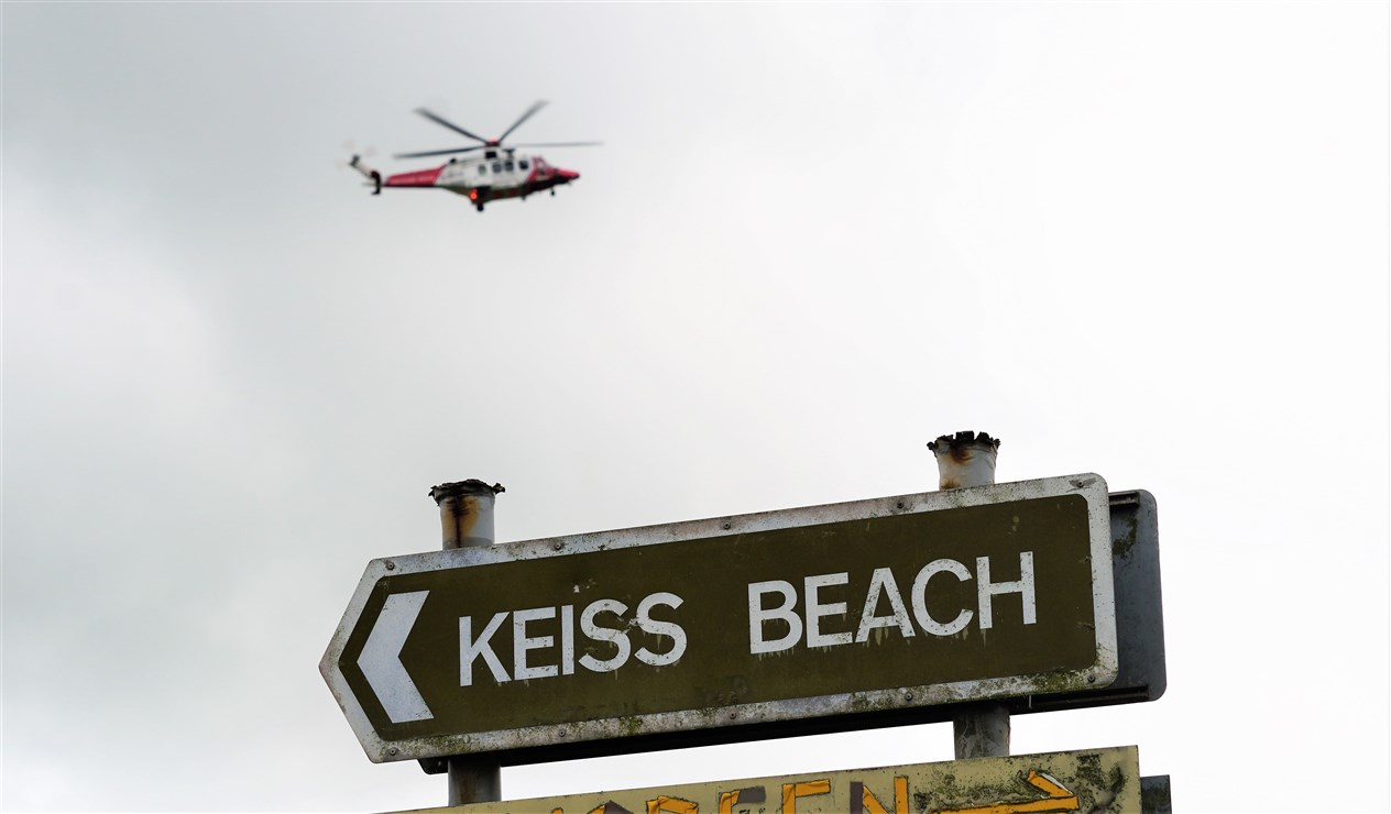 A joint operation by emergency services searching for a missing woman took place around the coastline at Keiss over the weekend. Picture: DGS
