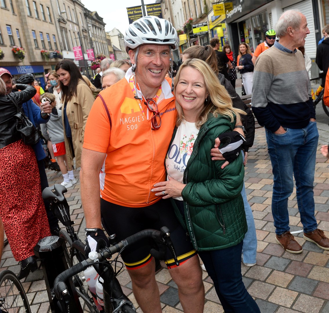 Ken and Ruth Provan are reunited at the finish. Picture Gary Anthony
