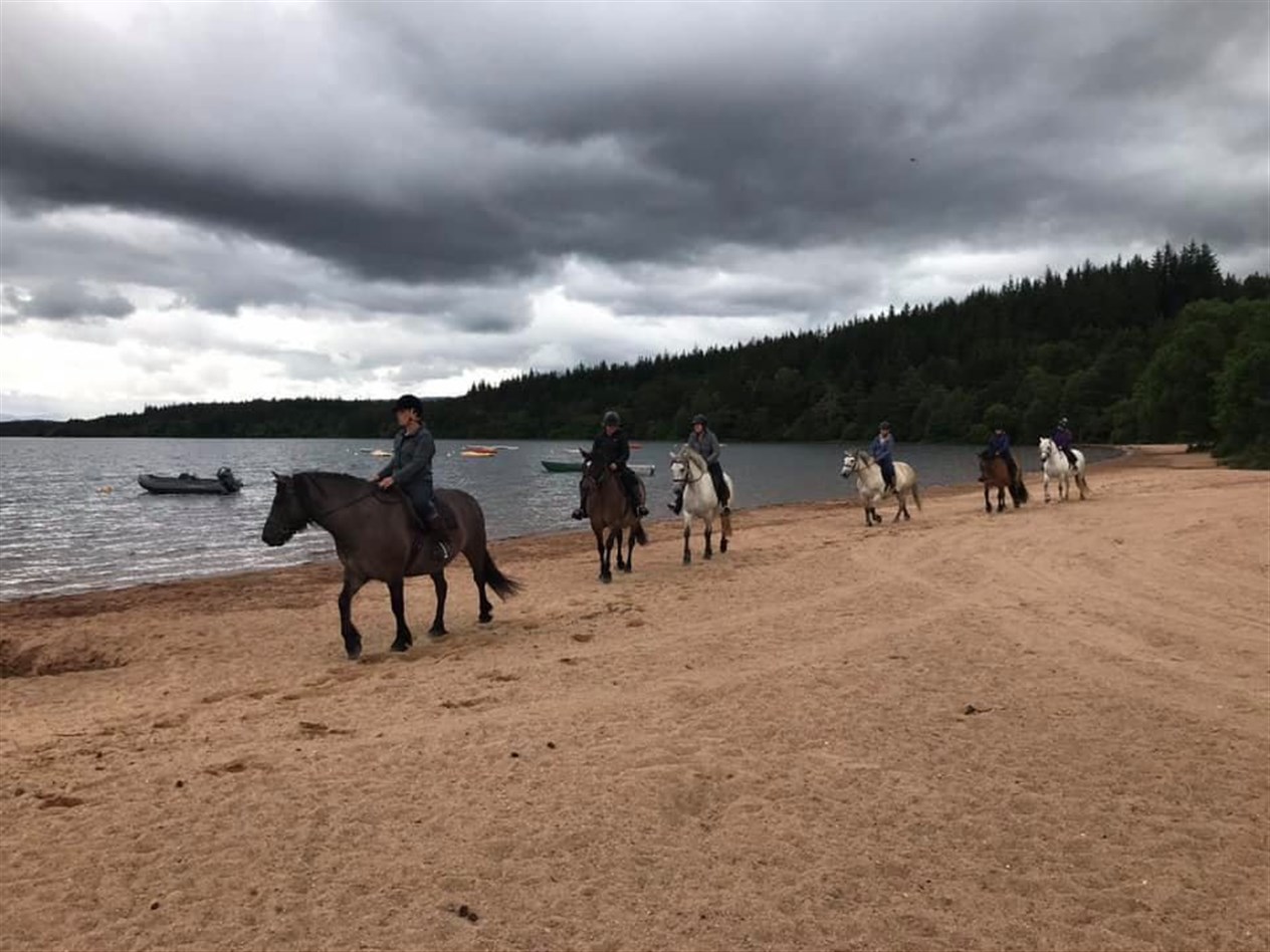 Strolling along the quiet beach.