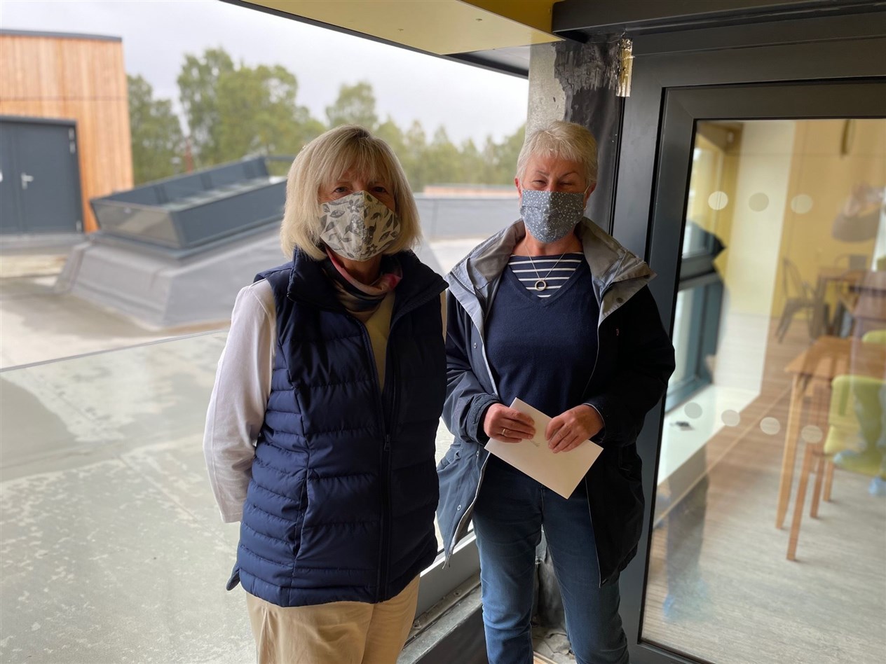 Margaret Campbell and Linda Coe, from Grantown, on a tour of the hospital on Sunday morning.