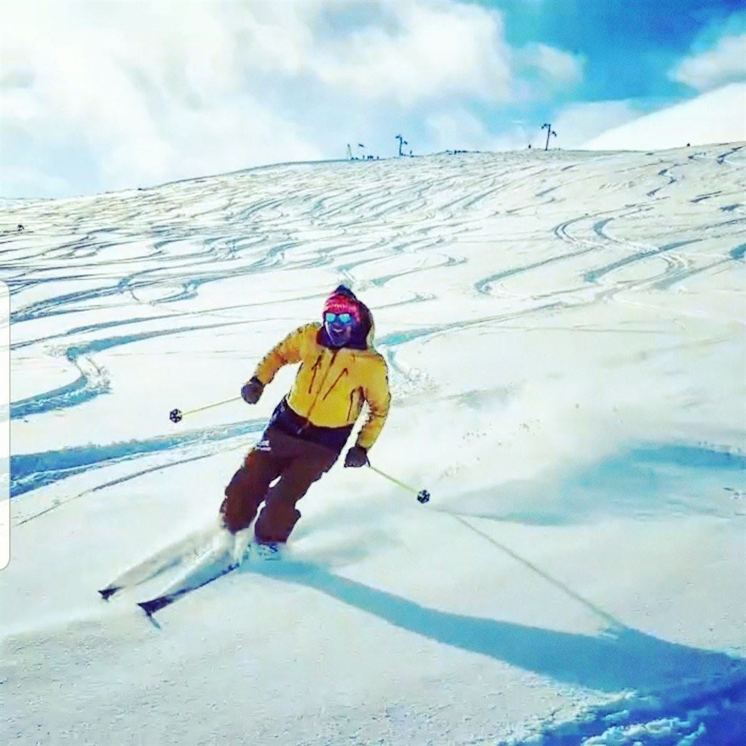 Rod Frazer, of Newtonmore, enjoys some glorious powder off the Fiacaill Ridge.