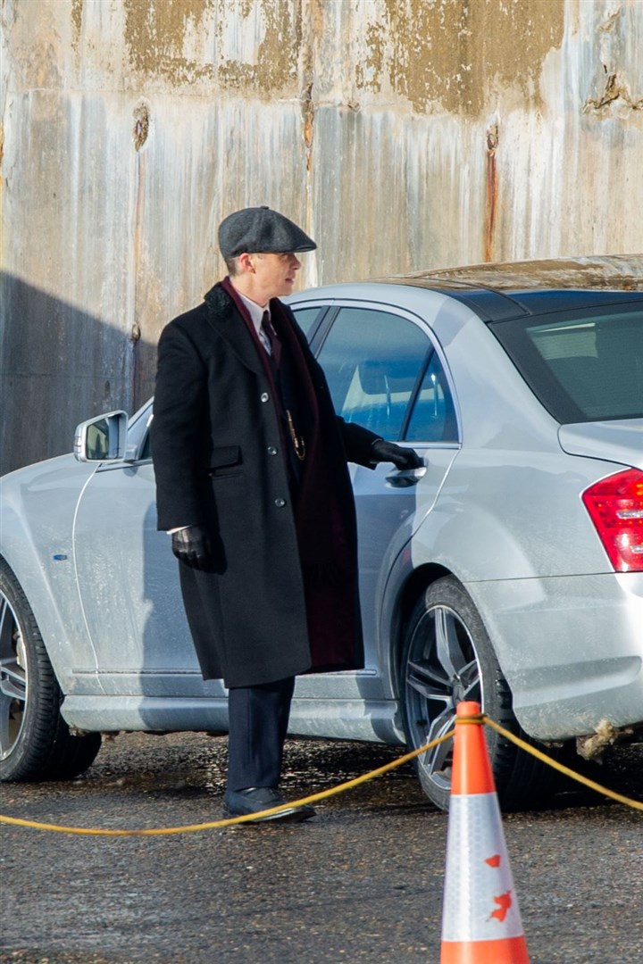 Cillian Murphy (Peaky Blinders' Thomas Shelby) leaves after filming a scene...Picture: Daniel Forsyth..