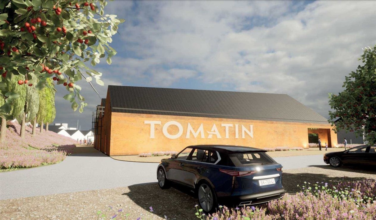 An artist's impression of the new visitor centre and landscape around it.