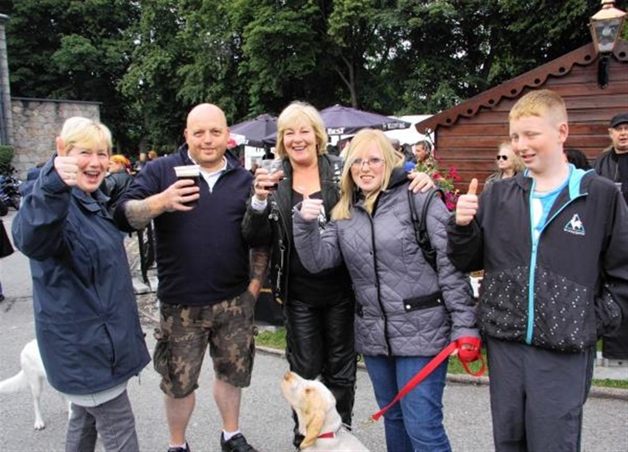 Make mine a beer says a four-legged rally visitor