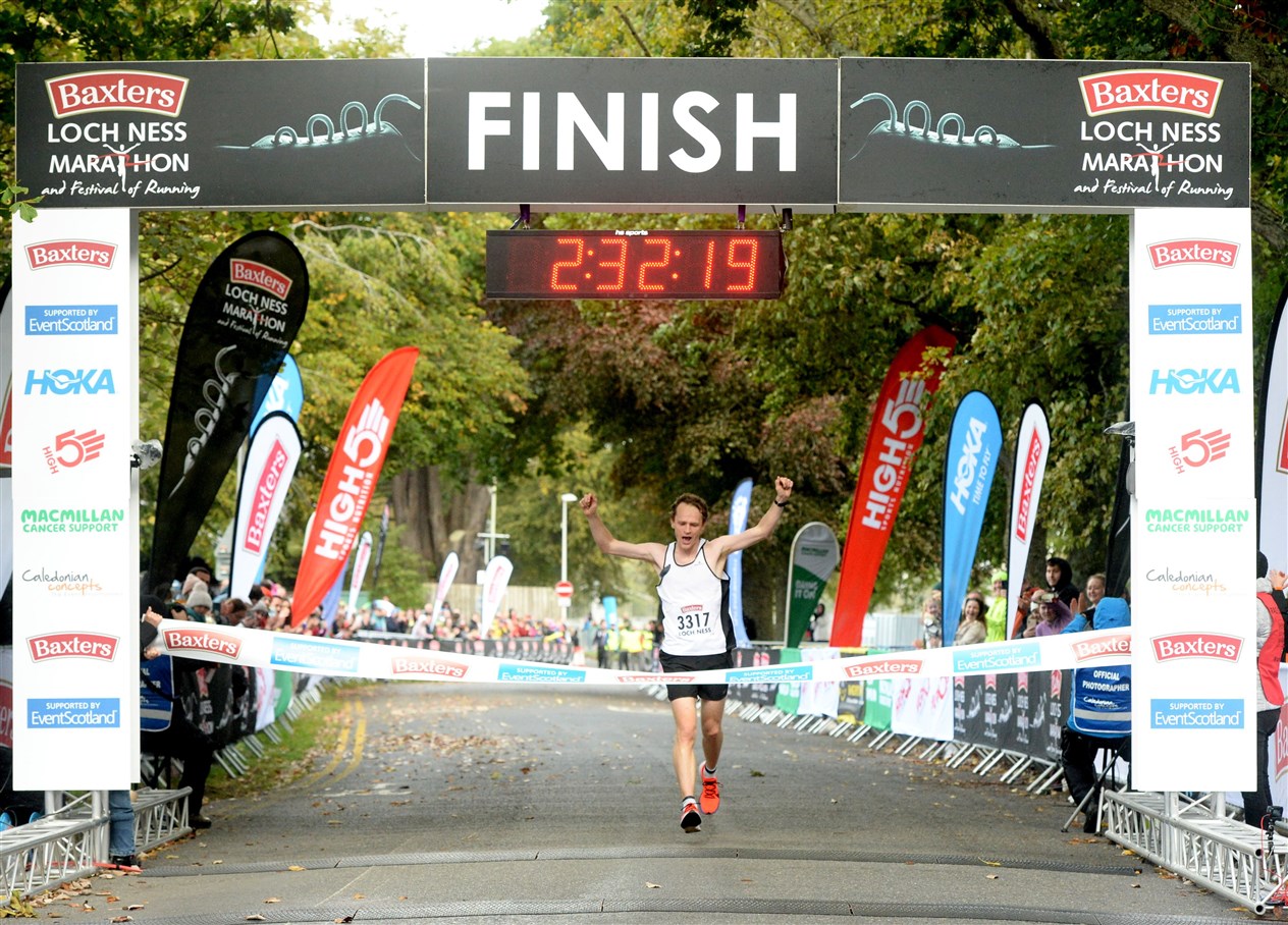 Stuart Livingstone winning the marathon. Picture: James Mackenzie.