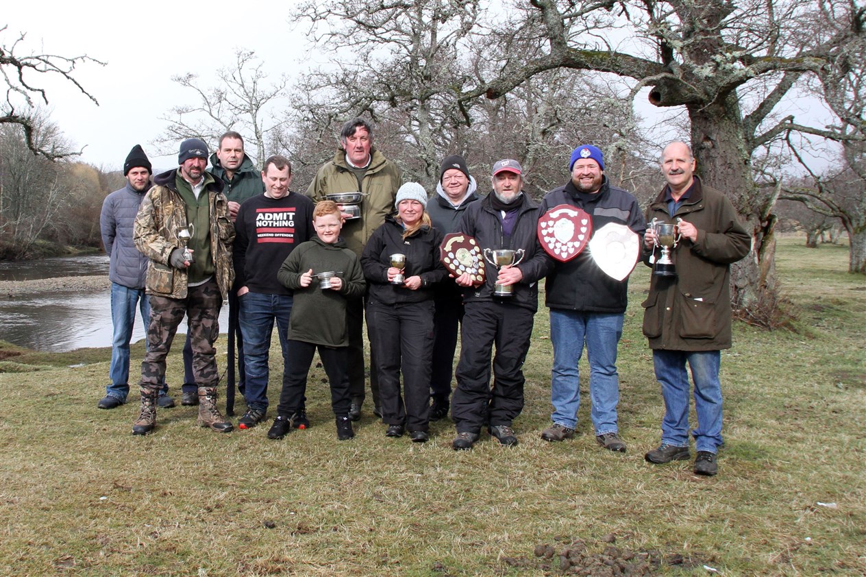 AWARDS ALL ROUND: The season’s best gathered under the Spey Bridge at Kingussie last week for the annual prize-giving.