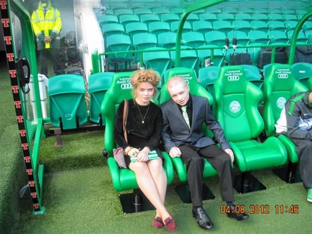 With his sister in Neil Lennon's seat