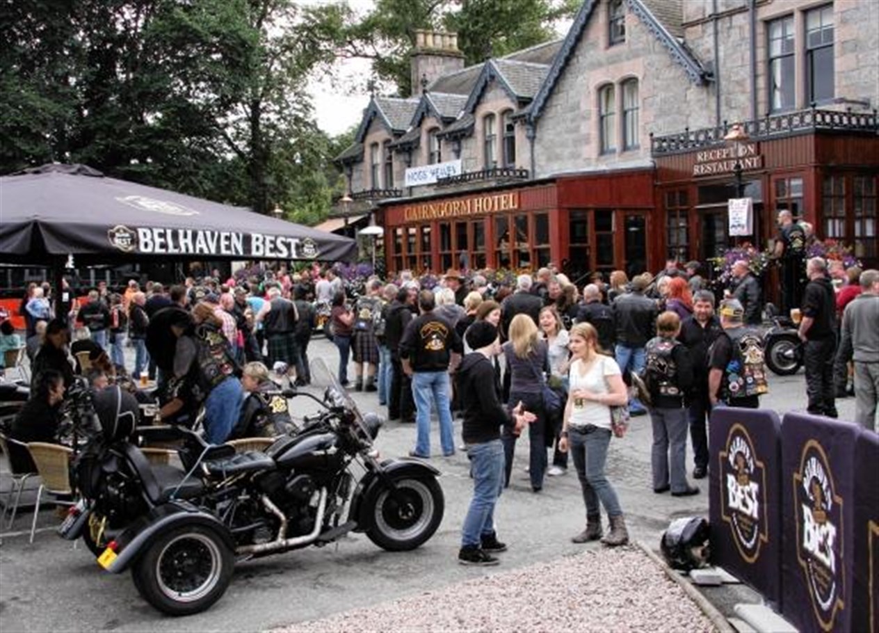 Bikers get together on the opening night of the rally