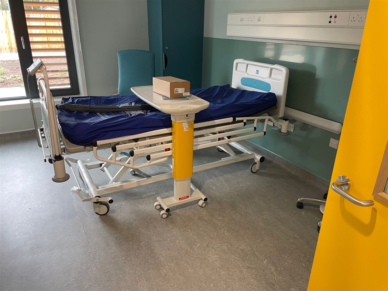An in-patient room in the new hospital.