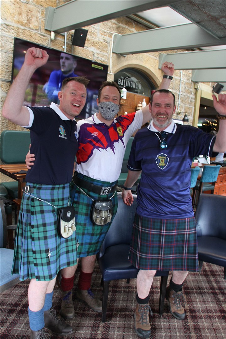 Mark McGee, Craig McGee and AJ McGregor in good spirits ahead of the big game.