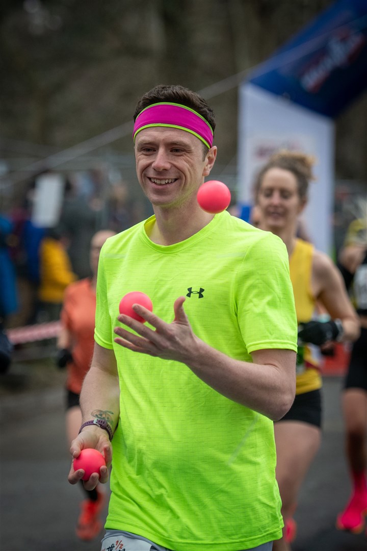 As if running a half marathon wasn't hard enough. Picture: Callum Mackay..