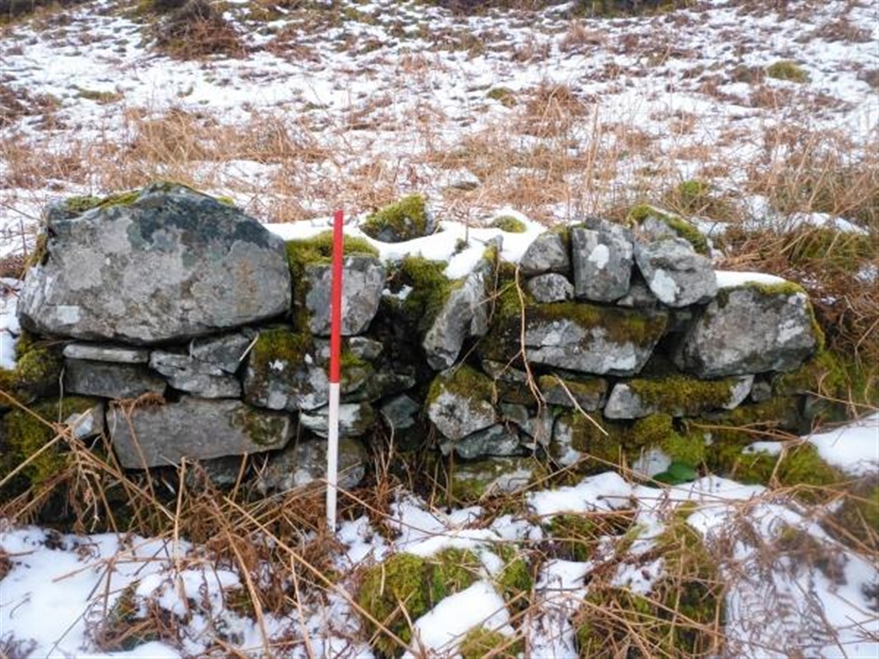 Part of wall of Glenleraig Longhouse