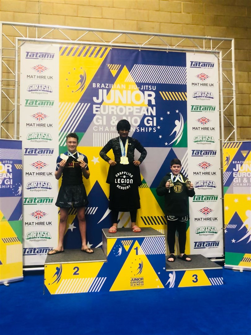 Toby Haworth on the podium after winning silver at the weekend.