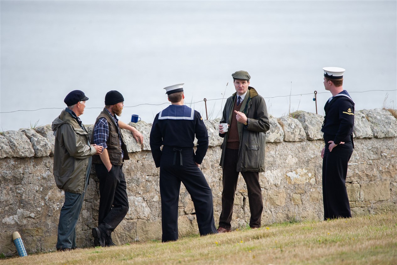 During a break between scenes. Picture: Daniel Forsyth.