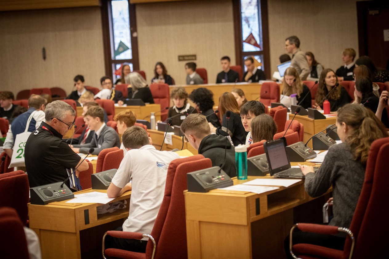 The council's chamber made for a different kind of classroom. Picture: Callum Mackay.